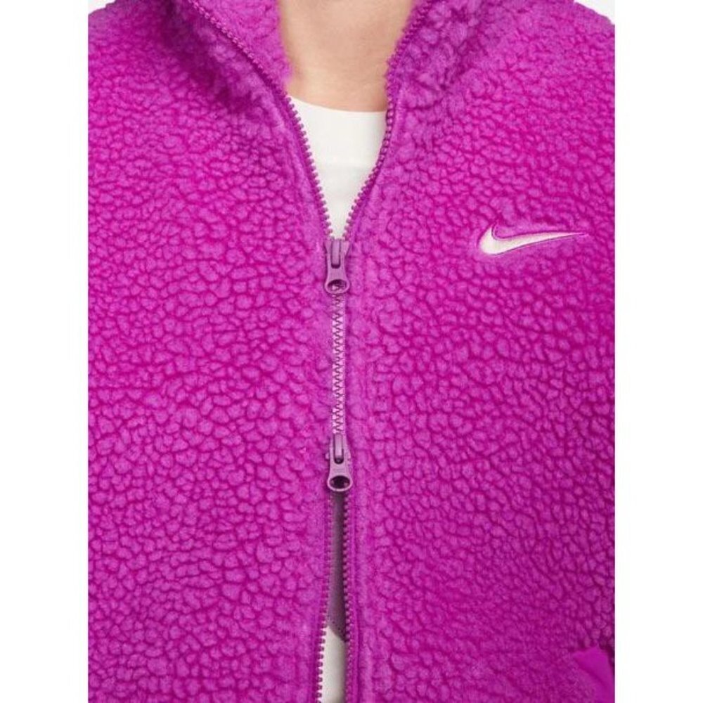 Vintage retro Nike Sherpa fuzzy thick purple pink jacket coat - Picture 5 of 10